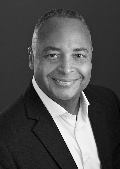 Attractive Male executive Headshot in Studio, B&W photo