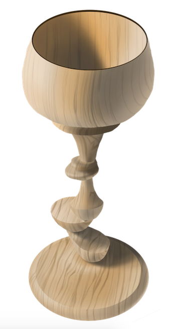 Woodworking cup. Photoshop.