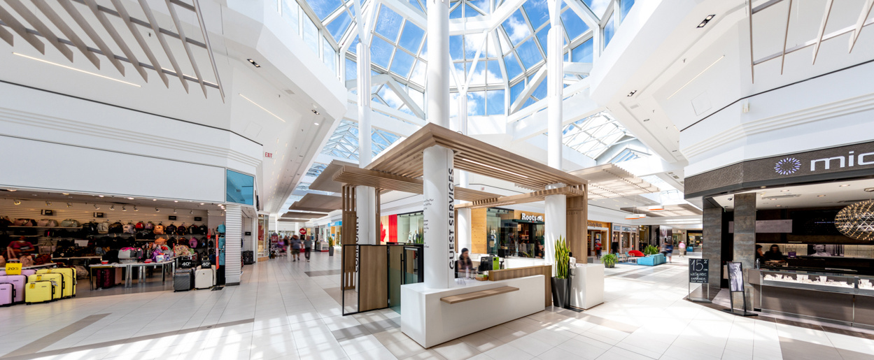 White Oaks Mall London Ontario by Frank Fenn IDEA3 Photography interior features customer service intersection