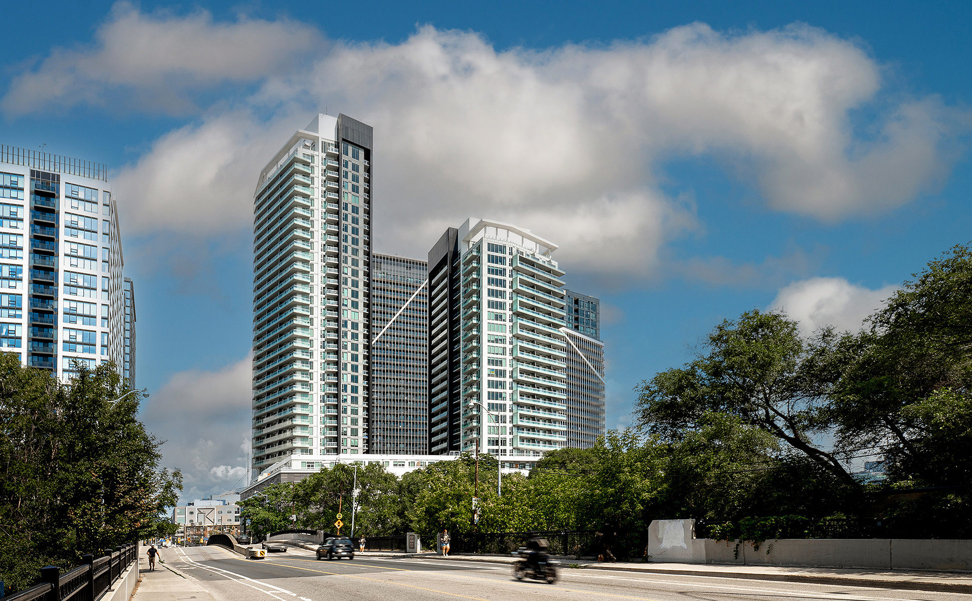 Toronto Architectural Photography Novus building by Frank Fenn IDEA3 from Strachan Avenue under the Gardiner Expressway