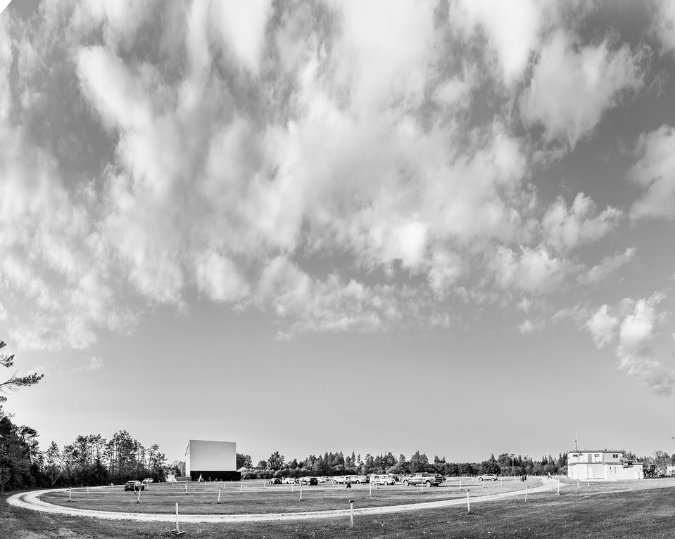 Port Elmsley Drive-In Theatre in black and white by Frank Fenn IDEA3 Photography