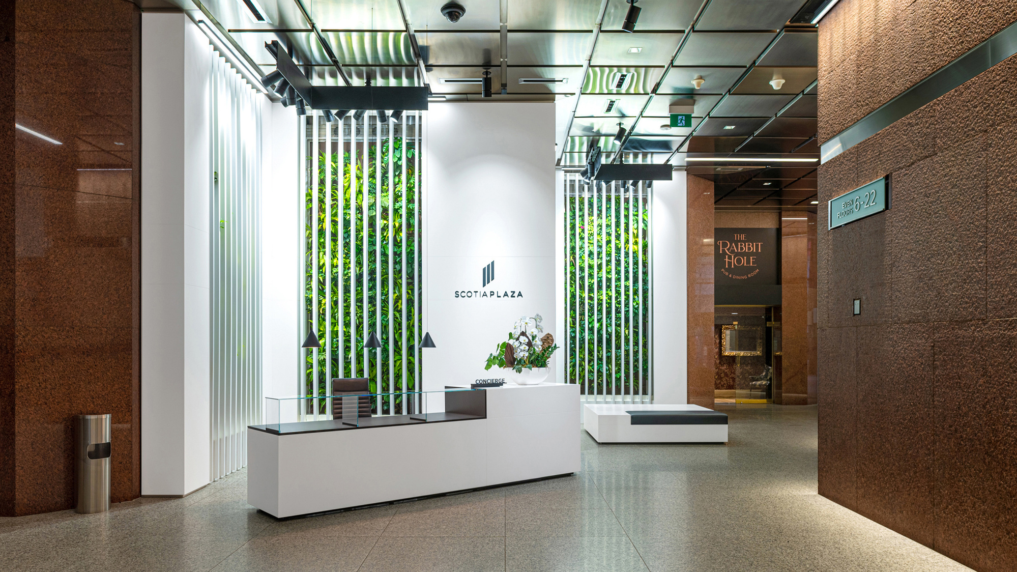 Scotia Plaza Concierge desk architectural photograph by Frank Fenn Canadian Photographer