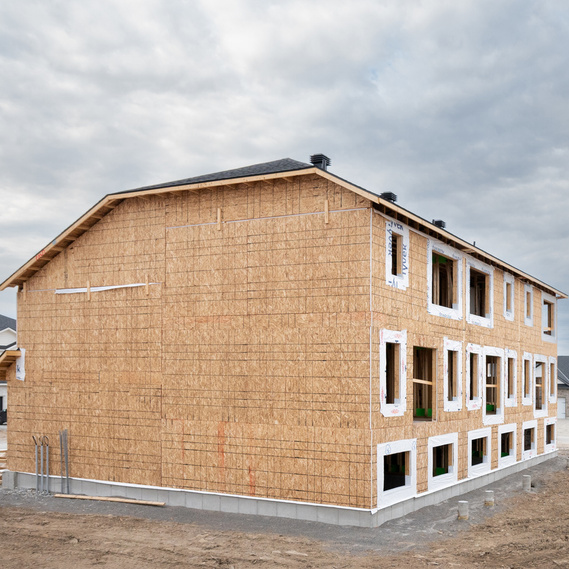 Construction Site photograph of housing being built in Smiths Falls by Frank Fenn Architectural Photographer IDEA3