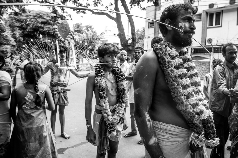 A kavadi bearer not only carries a gift for God but the whole kavadi is seen as a shrine for God Himself