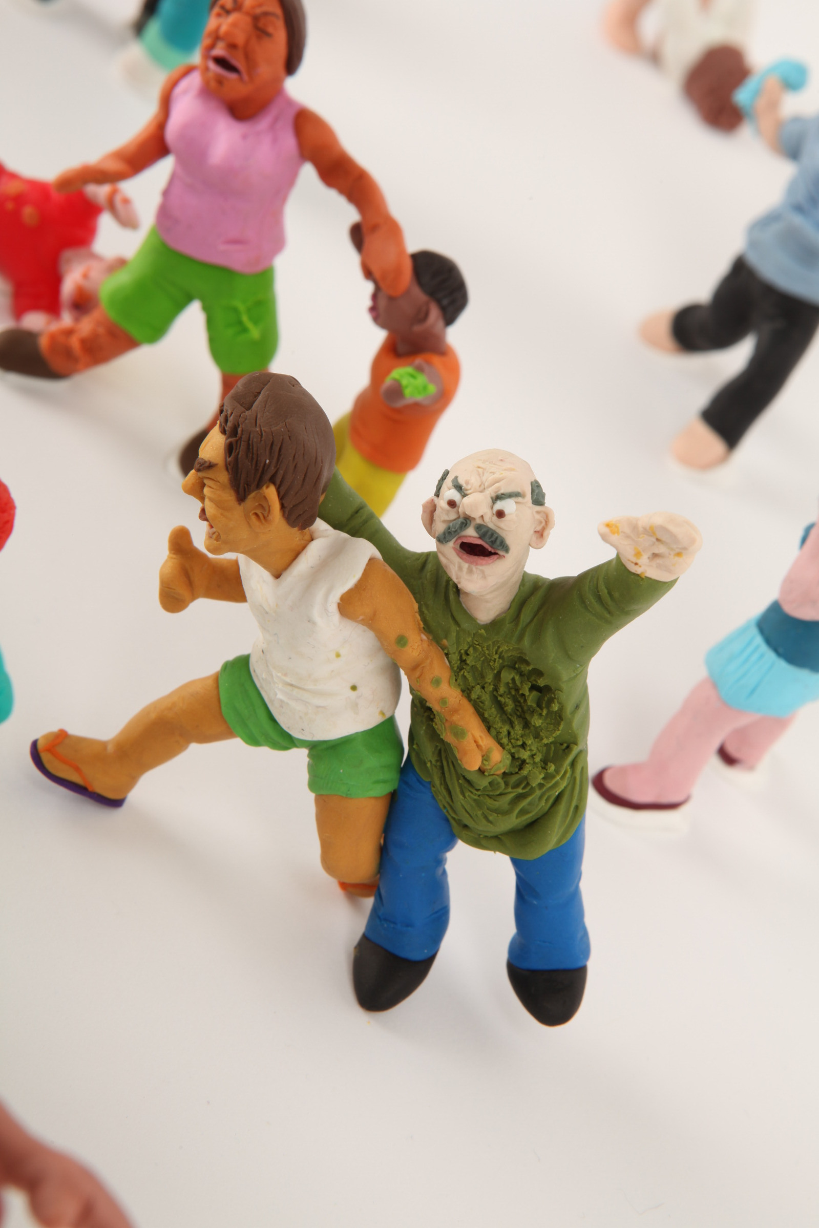 bagarre pâte à modeler plasticine scène personnage clara marciano 