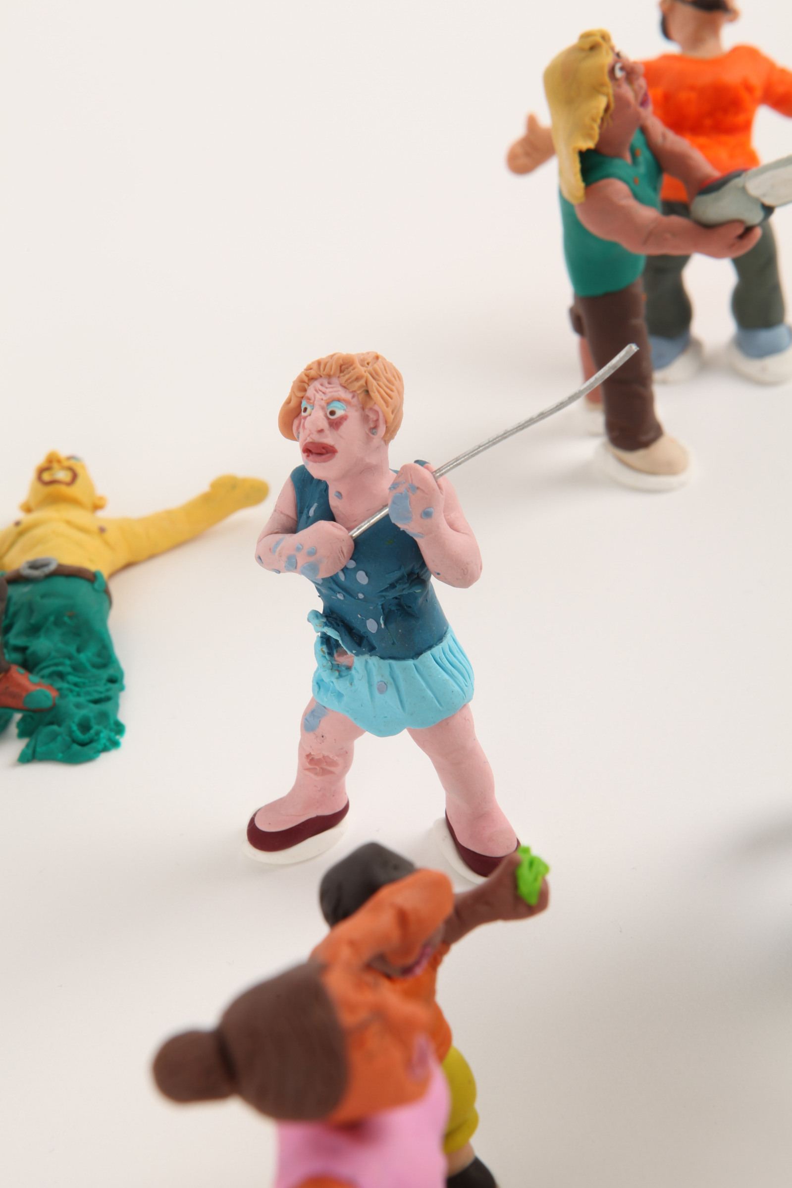 bagarre pâte à modeler plasticine scène personnage clara marciano 
