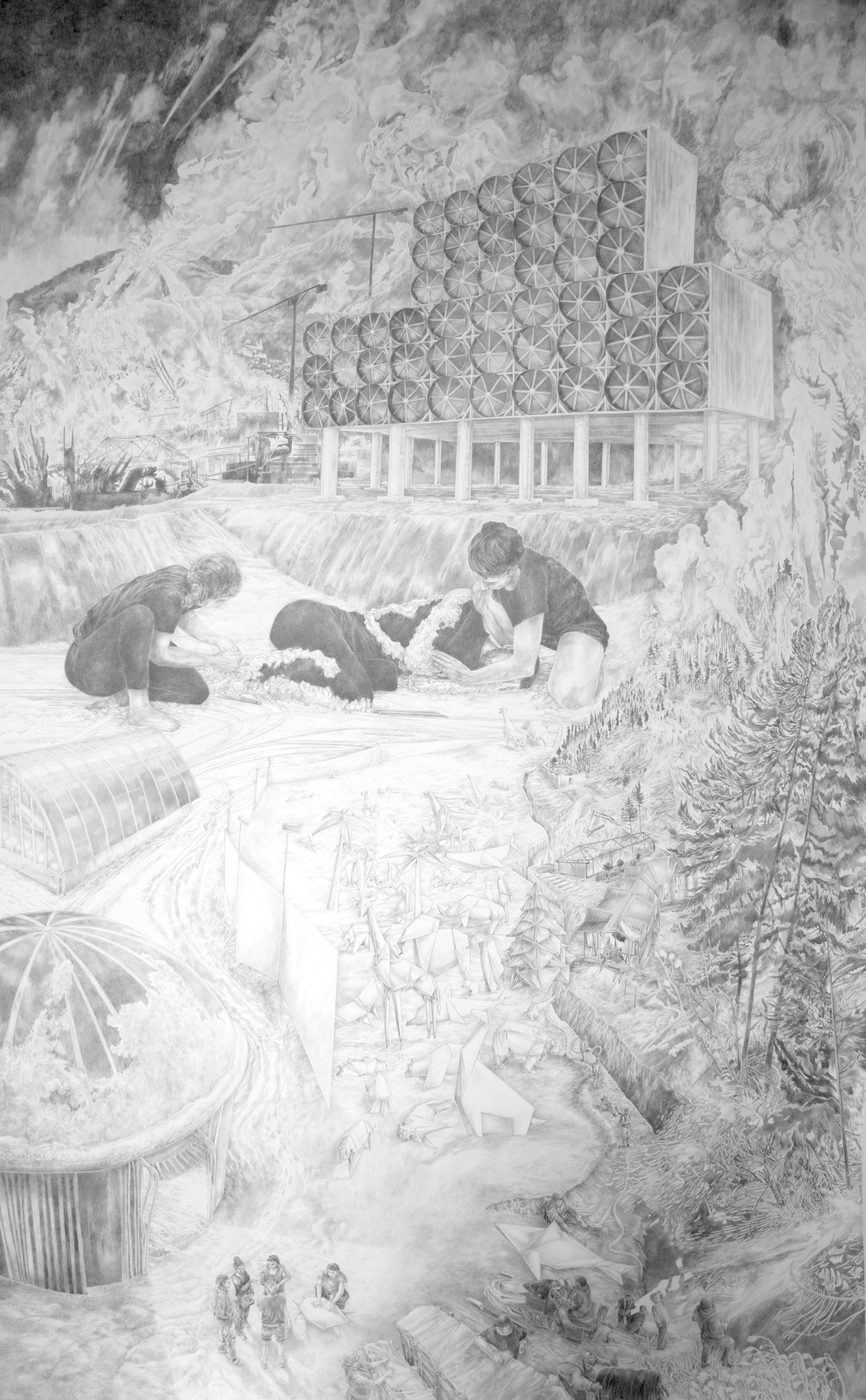 Le triptyque des anciens continents crayon graphite stylo encre clara marciano dessin