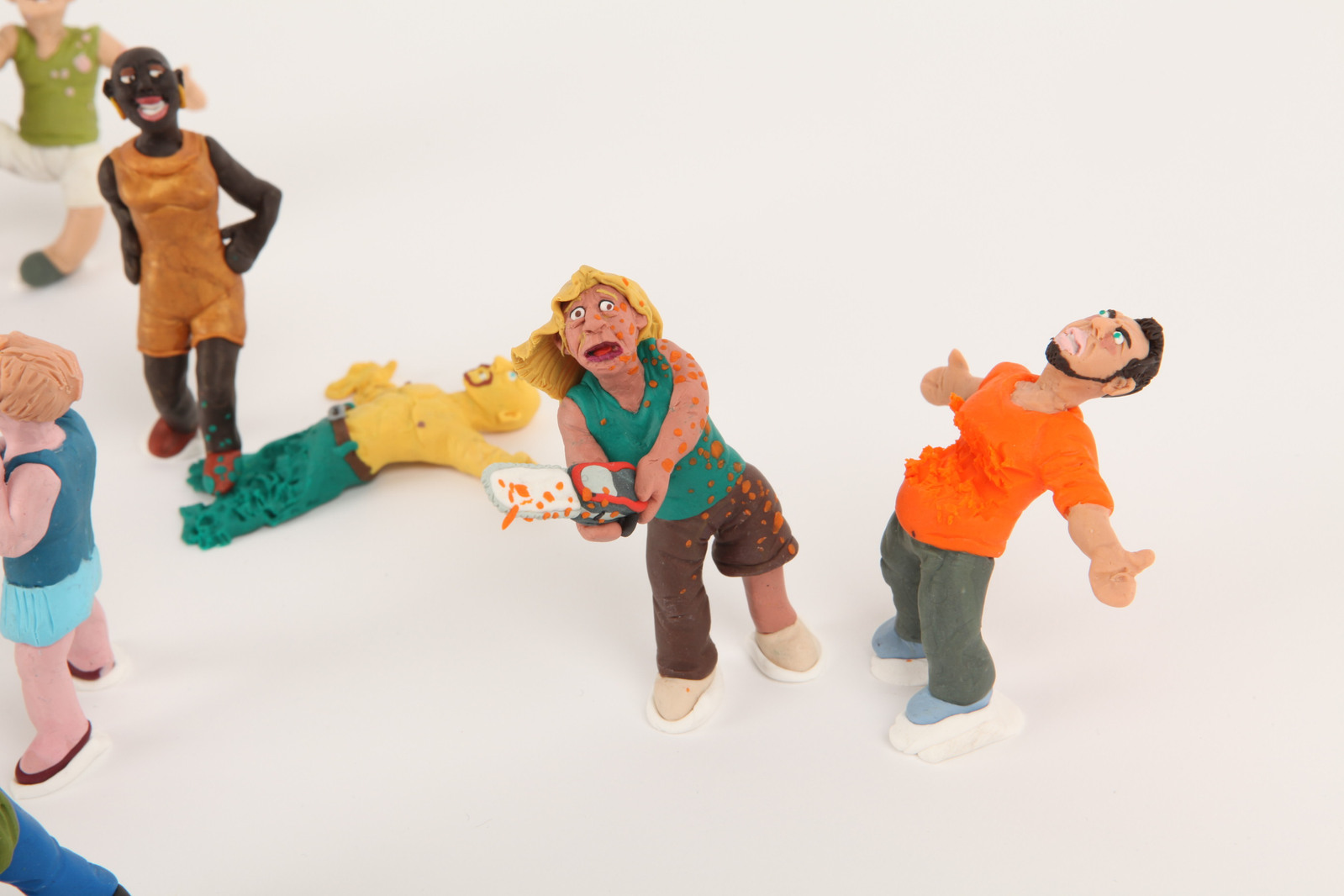 bagarre pâte à modeler plasticine scène personnage clara marciano 