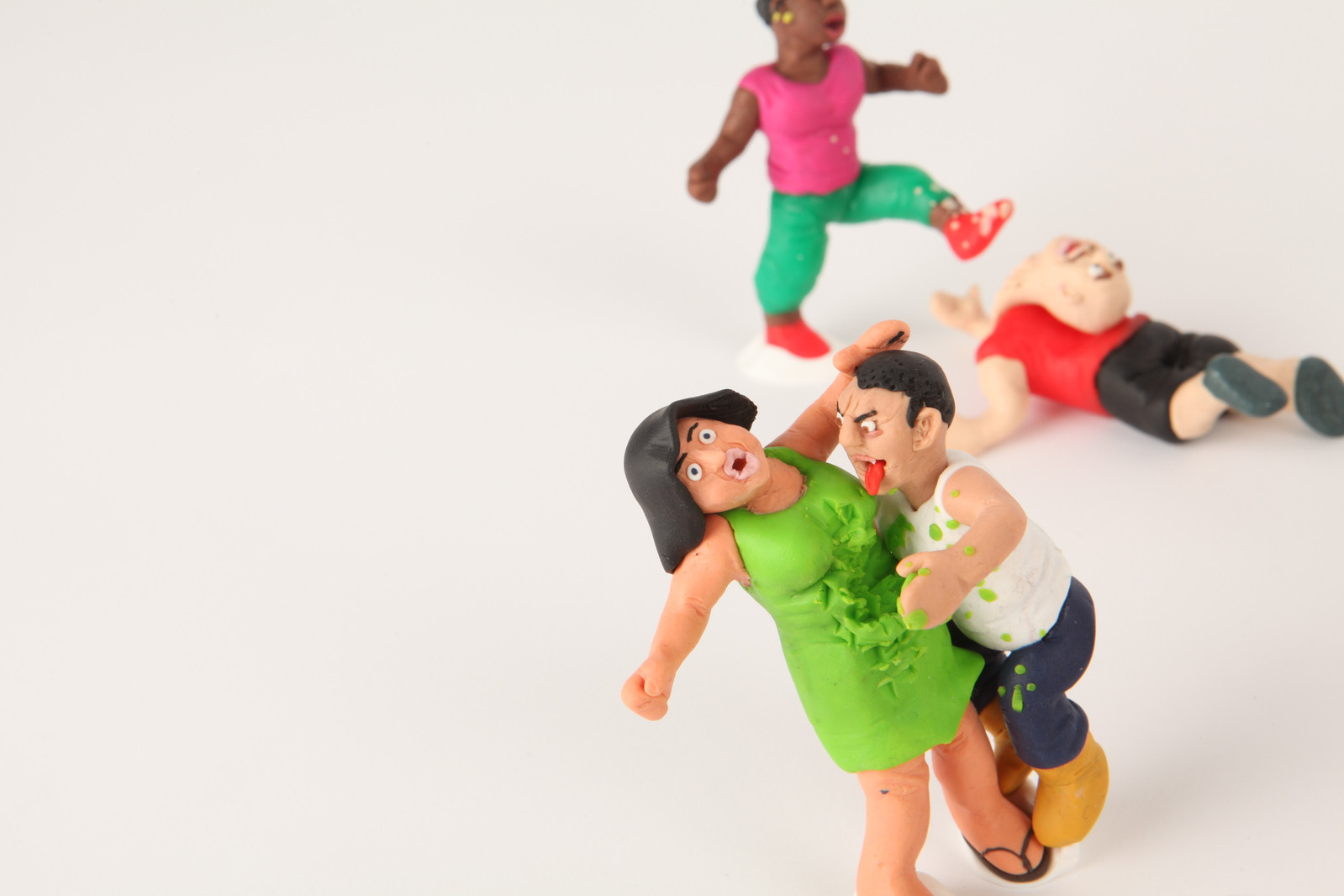 bagarre pâte à modeler plasticine scène personnage clara marciano 