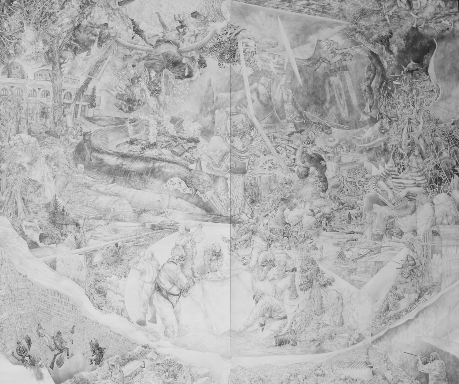 Le triptyque des anciens continents crayon graphite stylo encre clara marciano dessin