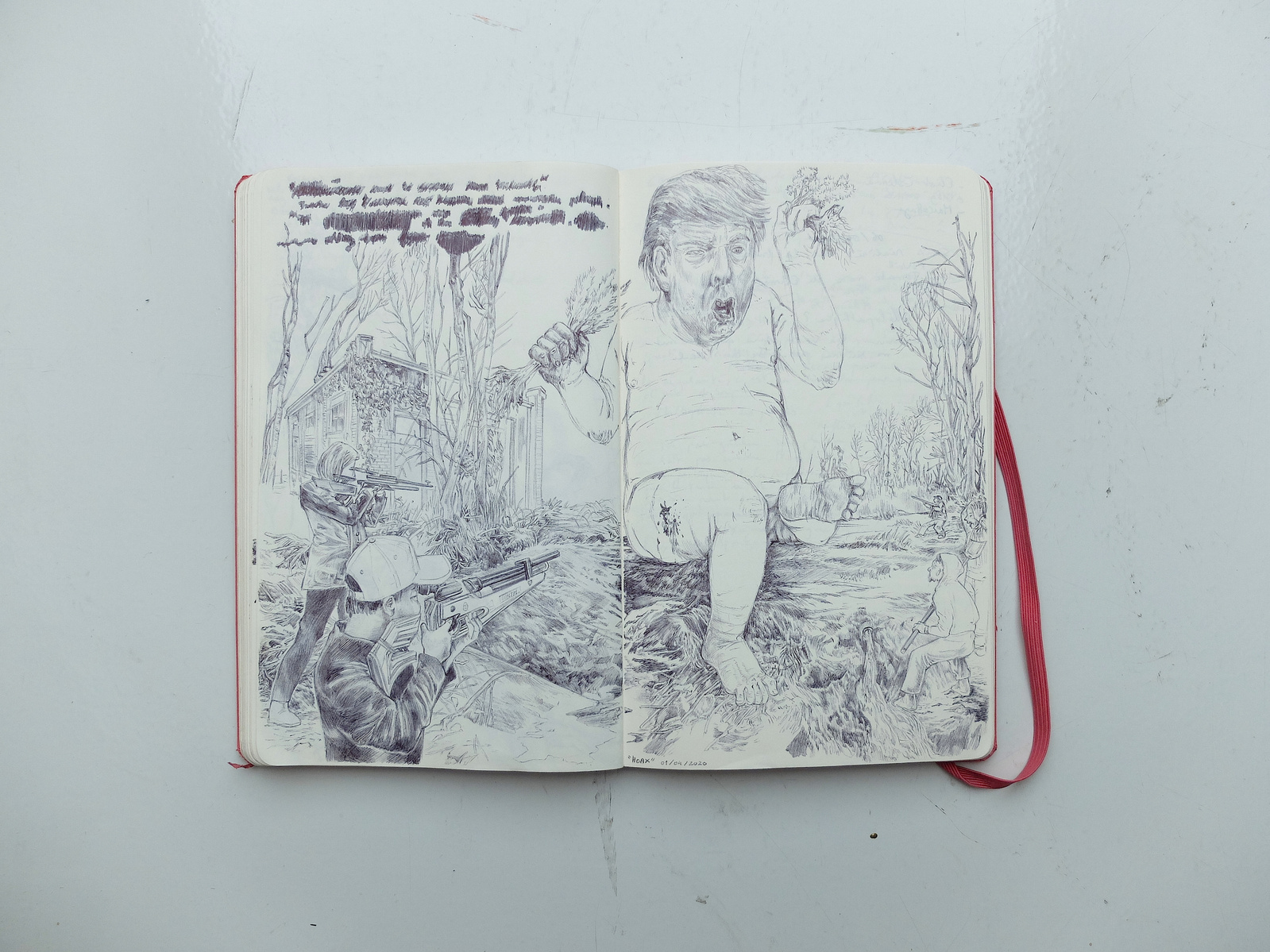 carnet rose crayon graphite stylo encre clara marciano dessin croquis observation