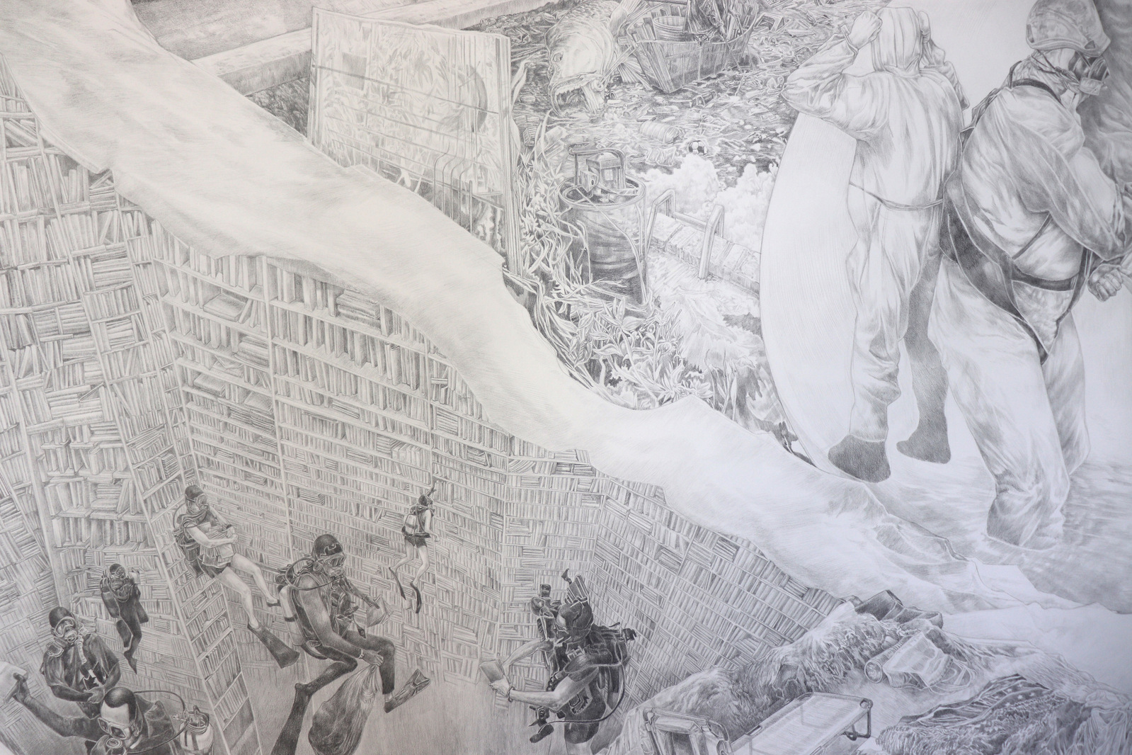 Le triptyque des anciens continents crayon graphite stylo encre clara marciano dessin