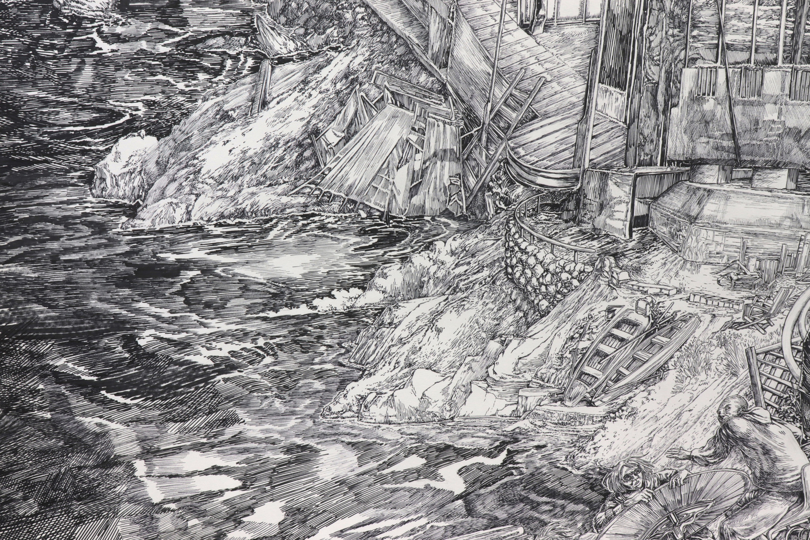 Le grand élastique crayon graphite stylo encre clara marciano dessin