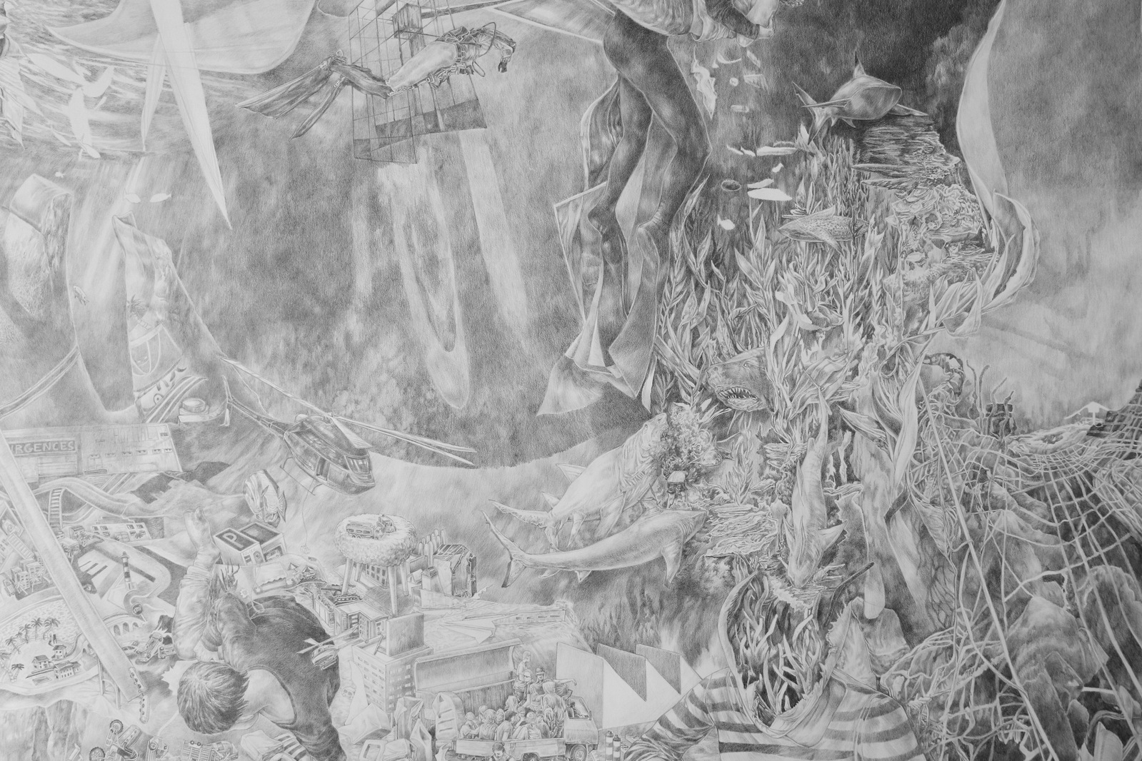 Le triptyque des anciens continents crayon graphite stylo encre clara marciano dessin