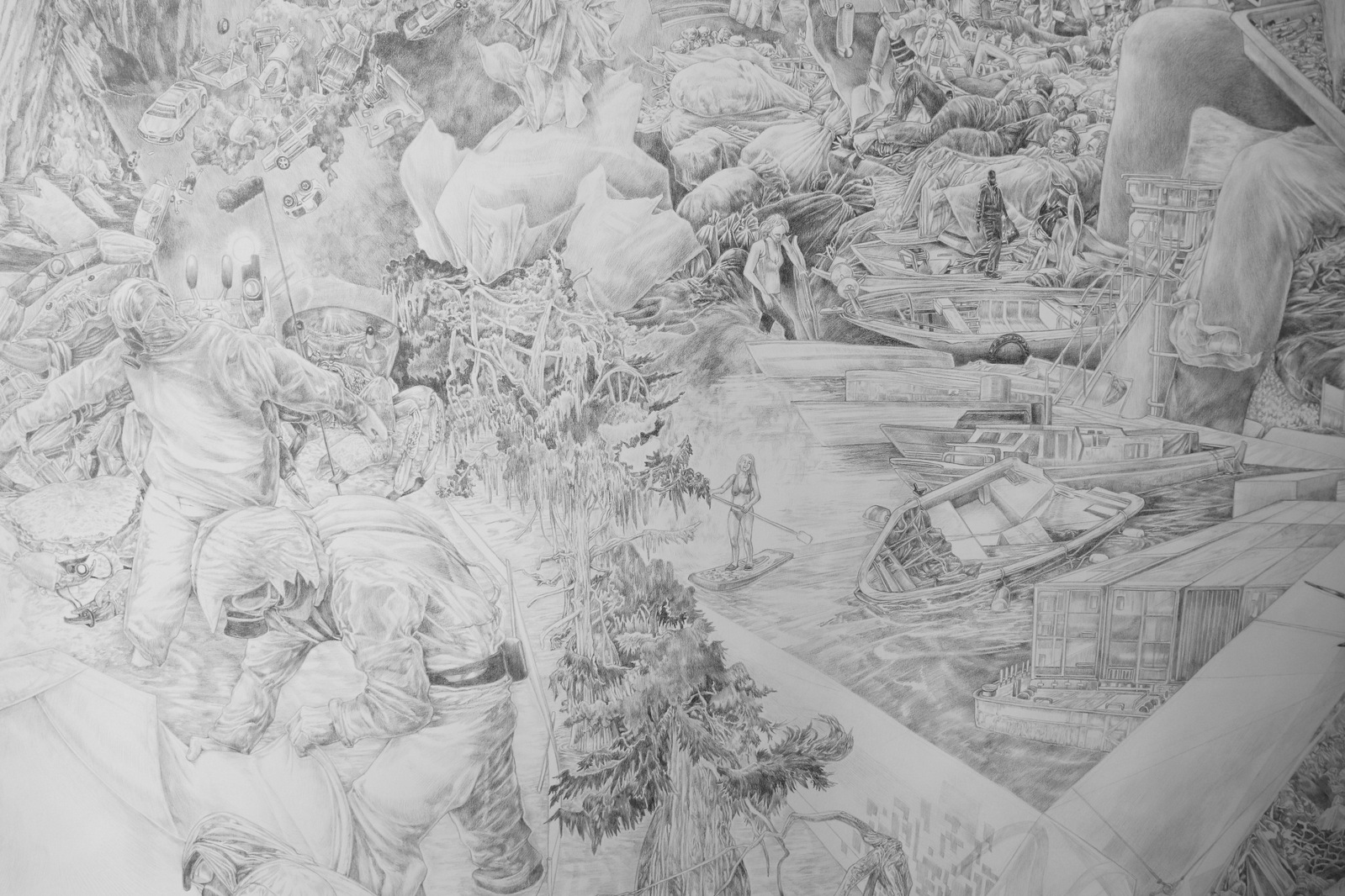 Le triptyque des anciens continents crayon graphite stylo encre clara marciano dessin