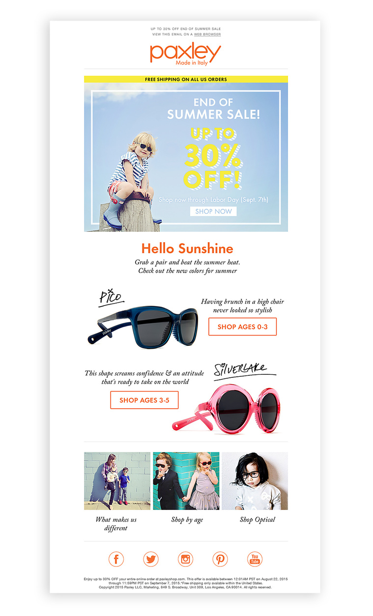 Paxley Email design by Justine Szeto