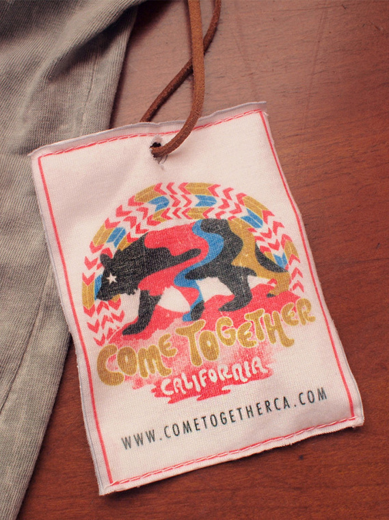Come Together California hangtag design by Justine Szeto