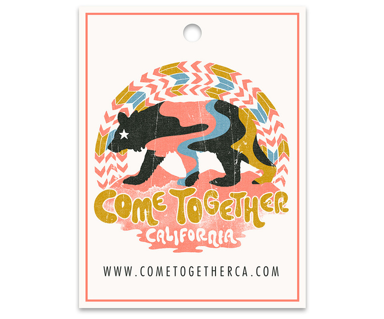 Come Together California hangtag design by Justine Szeto