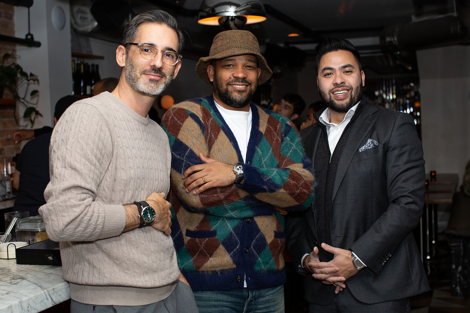 Watch collectors and enthusiasts networking at Chronoswiss event at 355 Bowery NYC 