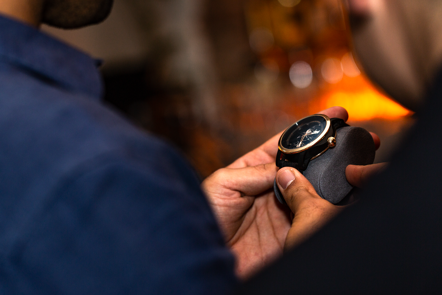 Watch collectors and enthusiasts networking at Chronoswiss event on Bowery