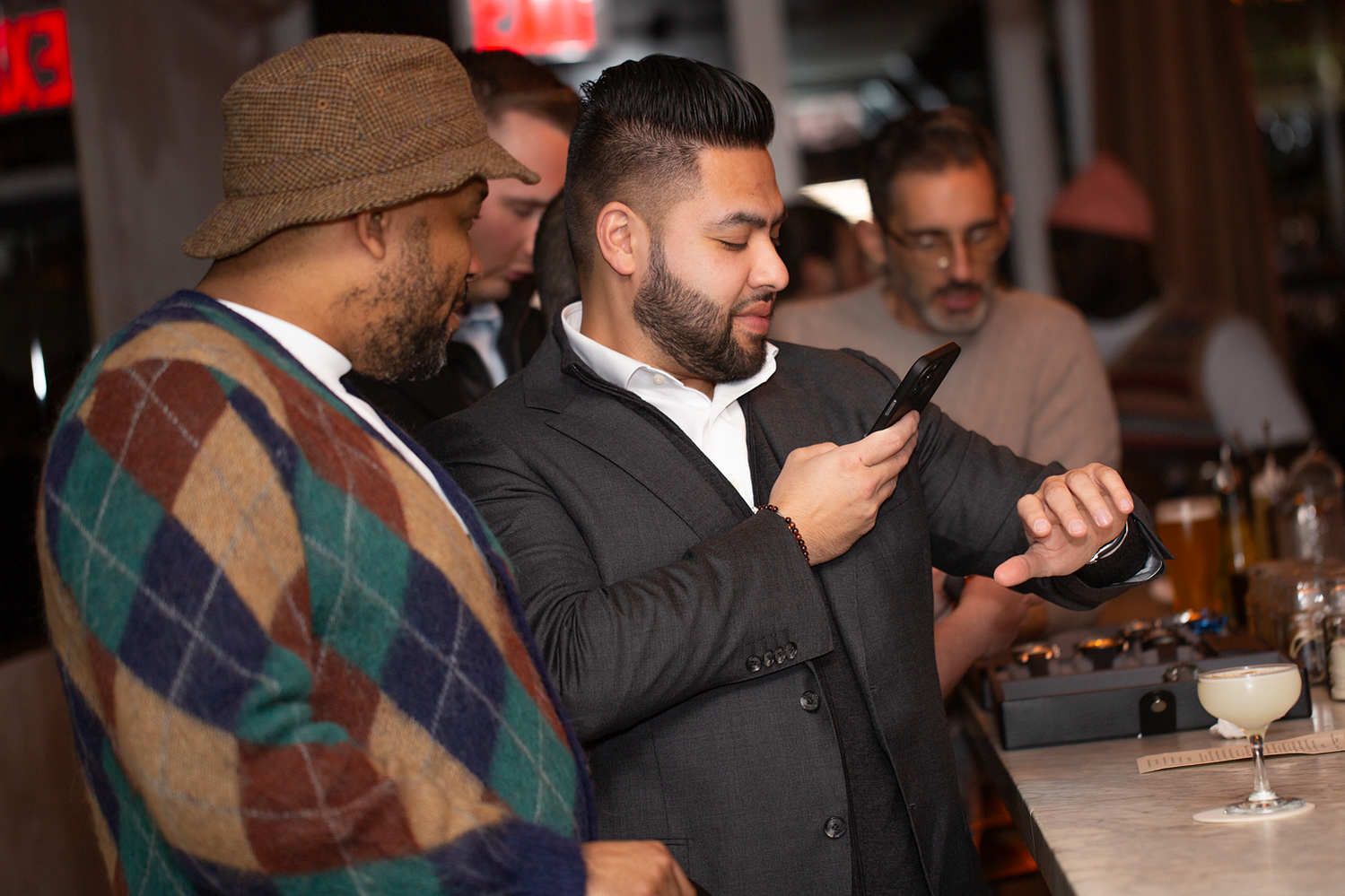 Watch collectors and enthusiasts networking at Chronoswiss event at 355 Bowery NYC 