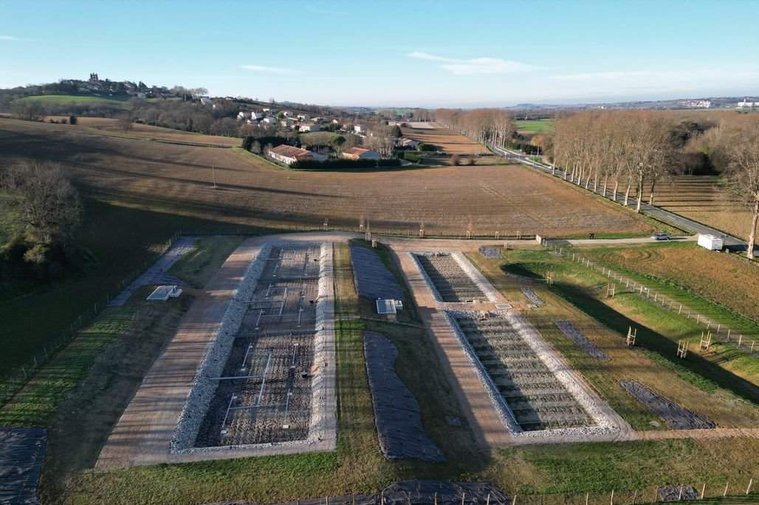Vue d'ensemble de la station d'épuration par filtre à roseaux
