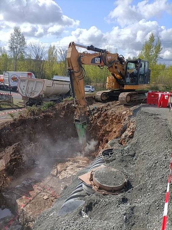 Terrassement de l'assainissement d'une boulangerie 