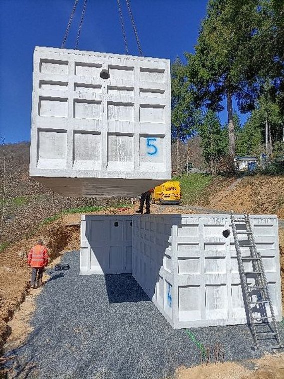 positionnement des cuves de la micro station SBR