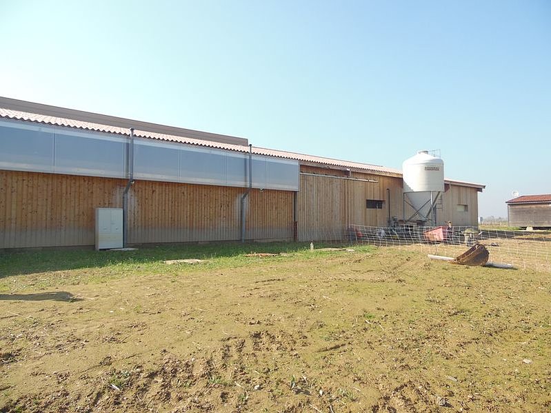 Vue sur la station SBR permettant de traiter les eaux blanches de la salle de traite et de la fromagerie
