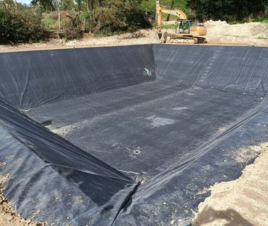 Collage de la géomembrane EPDM terminé
