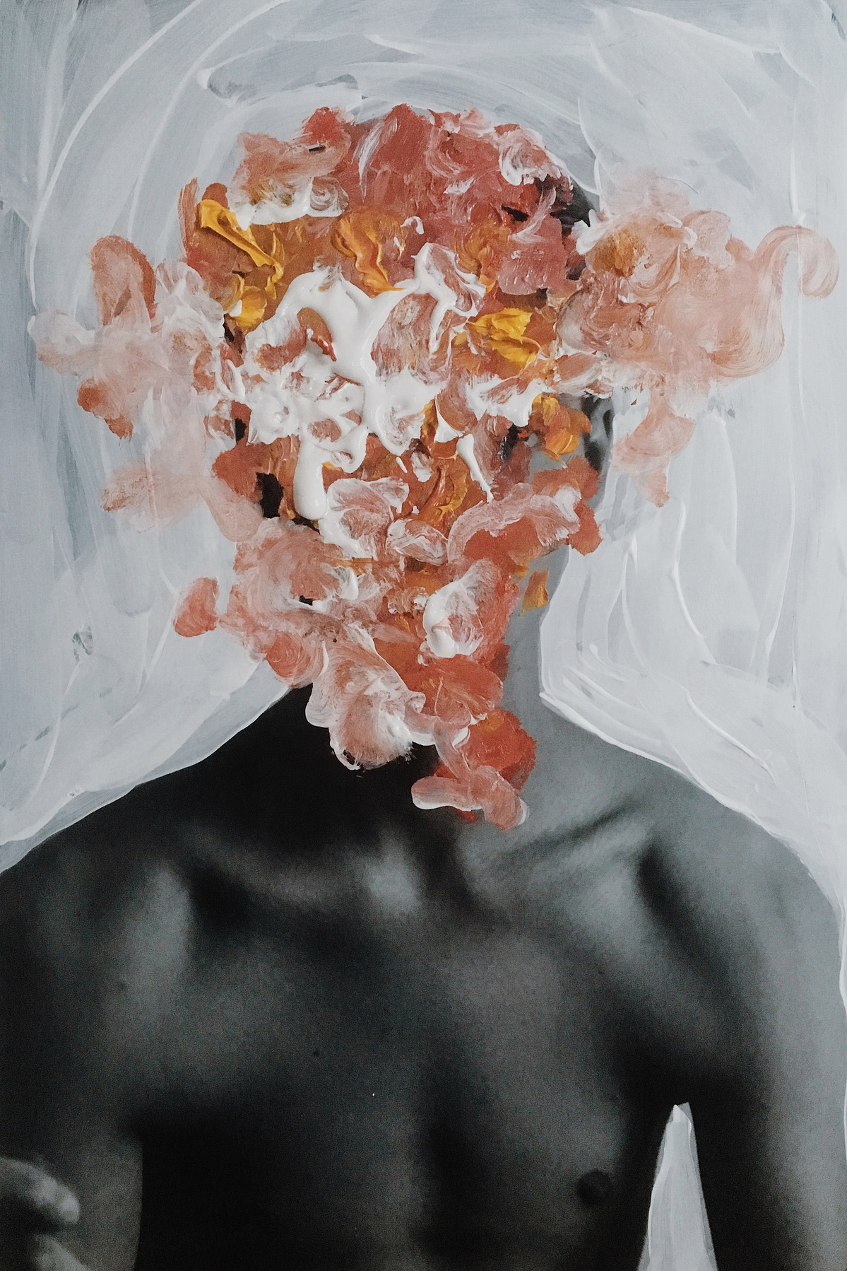 mixed media abstract portrait charlot van heeswijk