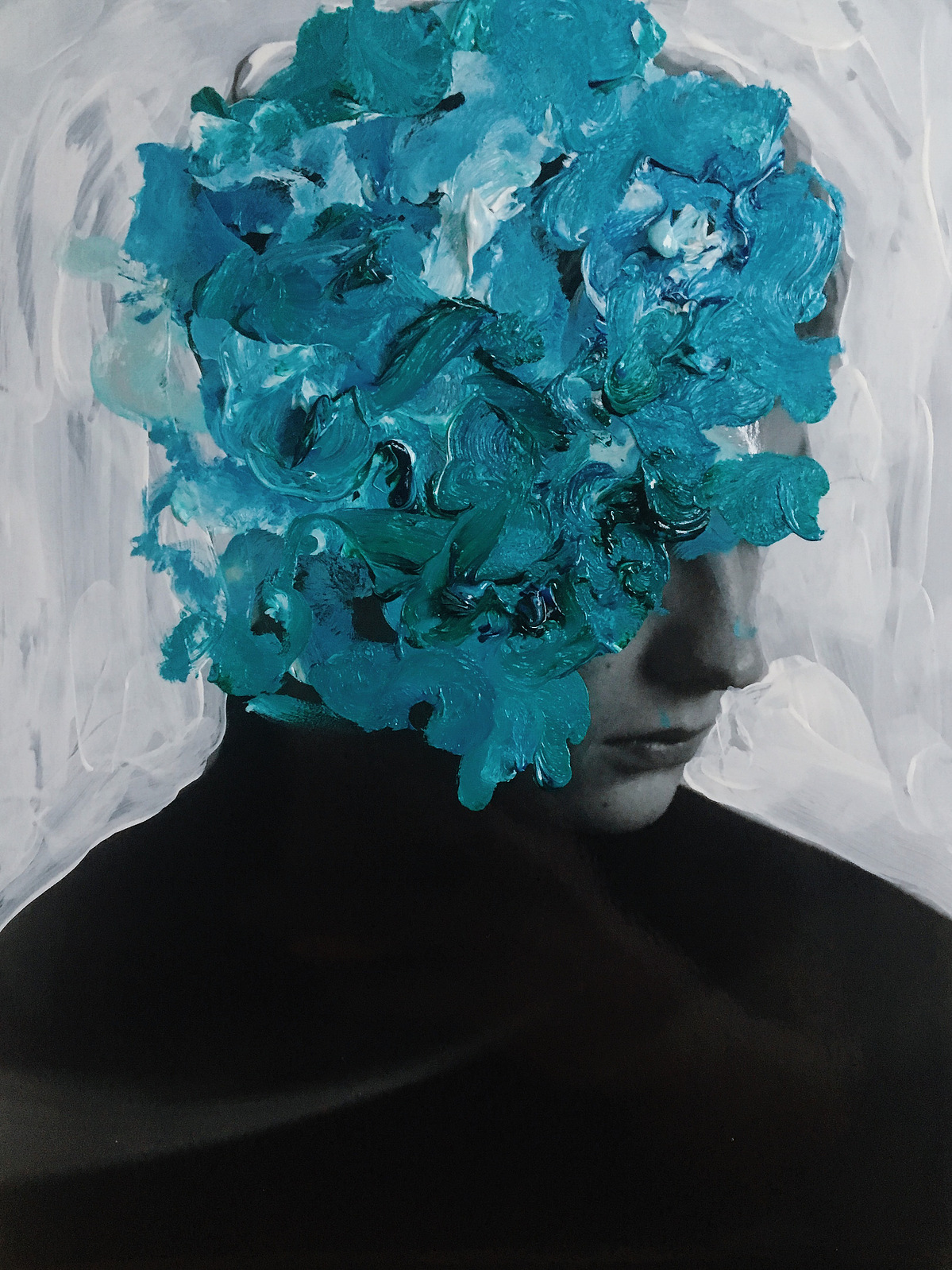 mixed media abstract portrait charlot van heeswijk