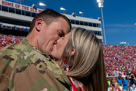 Kyle and Elizabeth Rodgers and their sons – Ryan, 10; Will, 8; Josh, 6; and Adam, 4 – were the university’s most recent recipients of Ole Miss Wish, a philanthropic effort of the University of Mississippi Office of Veteran and Military Services that seeks