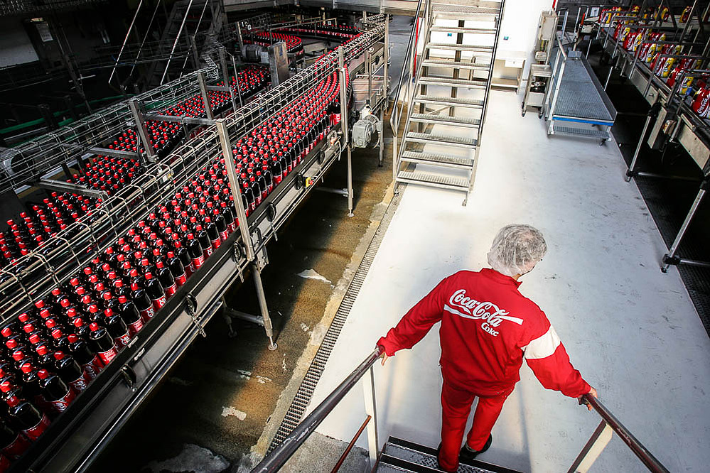 Ligne de mise en bouteille Coca Cola . Industrie Agroalimentaire