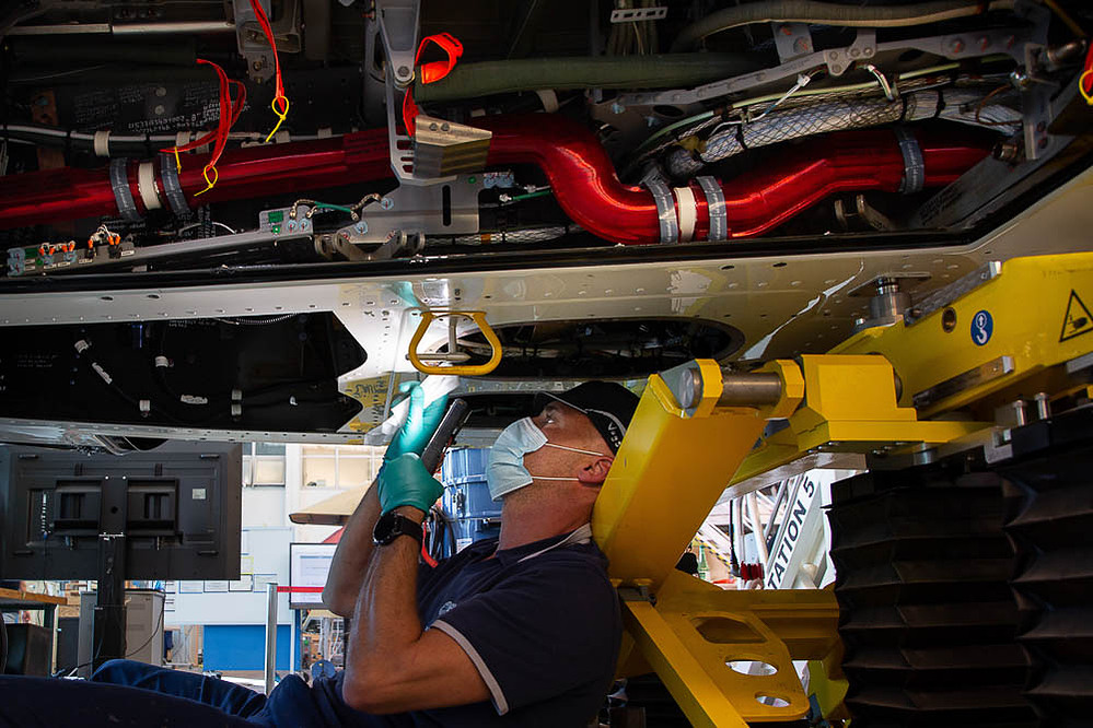 Chaîne de montage des Helicopters H160. Airbus Helicopters. Industrie de l'Armement, Défense Nationale