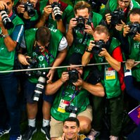 Cristiano Ronaldo of Portugal is the centre of Attention for the photographers, 
Morocco v Portugal, FIFA World Cup 2022, Quarter Final, Football, Al Thumama Stadium, Doha, Qatar - 10 Dec 2022, Michael Zemanek/Shutterstock