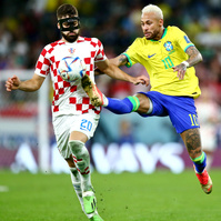 Josko Gvardiol of Croatia and Neymar of Brazil, Croatia v Brazil, FIFA World Cup 2022, Quarter Final, Football, Education City Stadium, Doha, Qatar - 09 Dec 2022, Michael Zemanek/Shutterstock