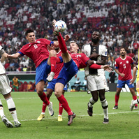 Manuel Neuer of Germany scores an own goal under pressure from Juan Pablo Vargas of Costa Rica, Costa Rica v Germany, FIFA World Cup 2022, Group E, Football, Al Bayt Stadium, Al Khor, Qatar - 01 Dec 2022, Michael Zemanek/Shutterstock 
