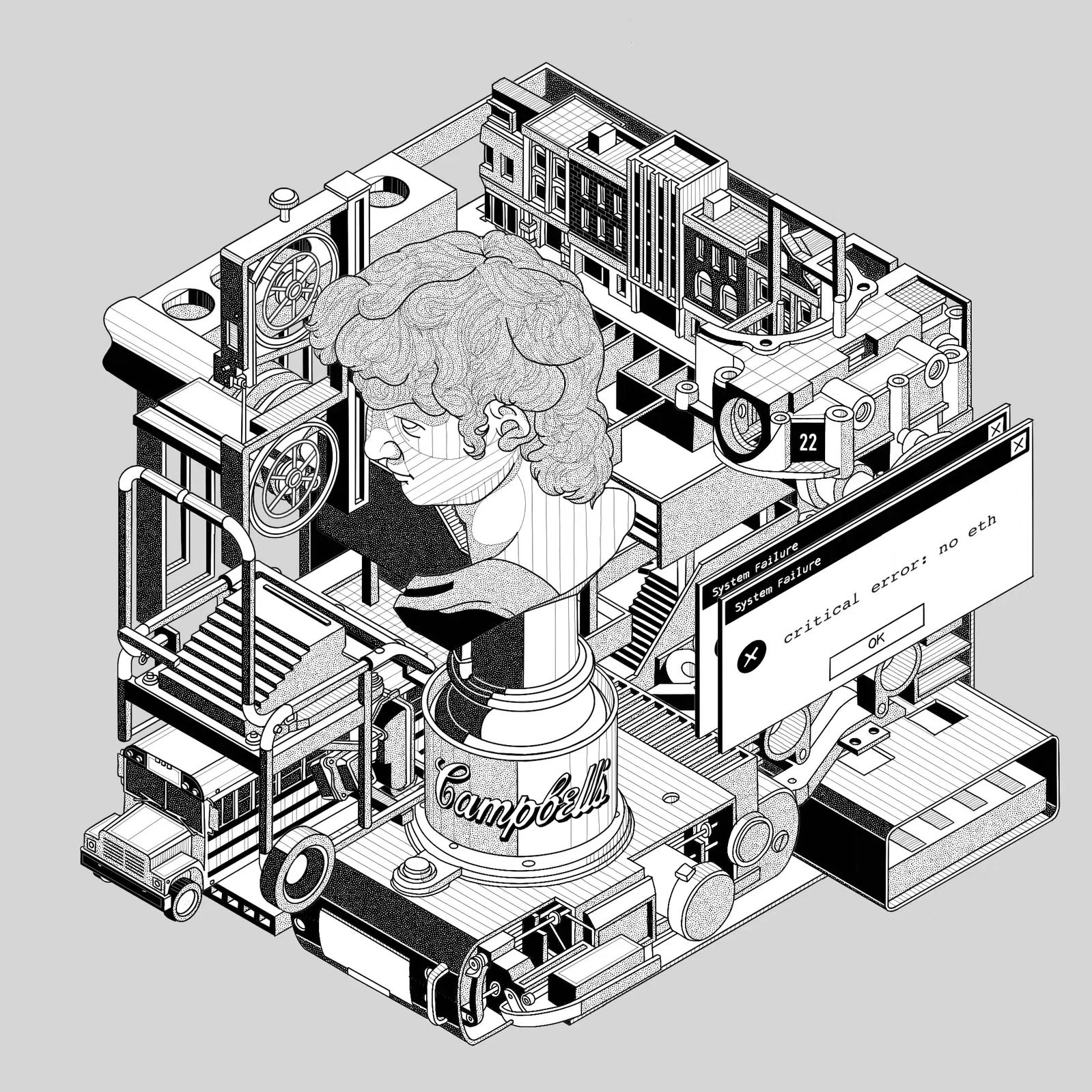 USB-2 / Universal Series Bust 2 (a.k.a. System Failure Boy). An original 1/1 loop by Ivan Casis Jr. / 2160 x 2160px mp4
USB-2 BY IVAN CASIS