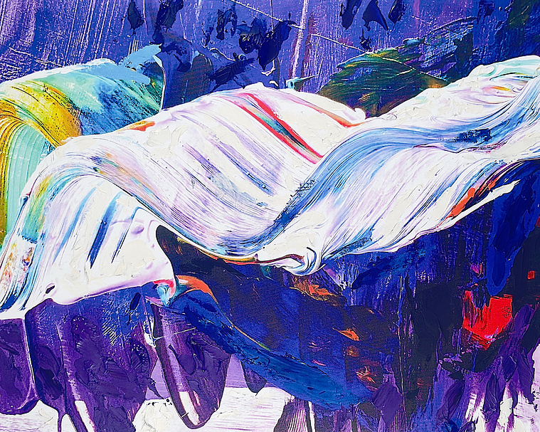 Justin Menendez - Hypnotica #2 (2025) - Structural abstract painting - White blue and purple