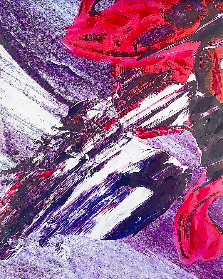 Justin Menendez - Android Fever Dream (2025) - Contemporary abstract art - Magenta and silver