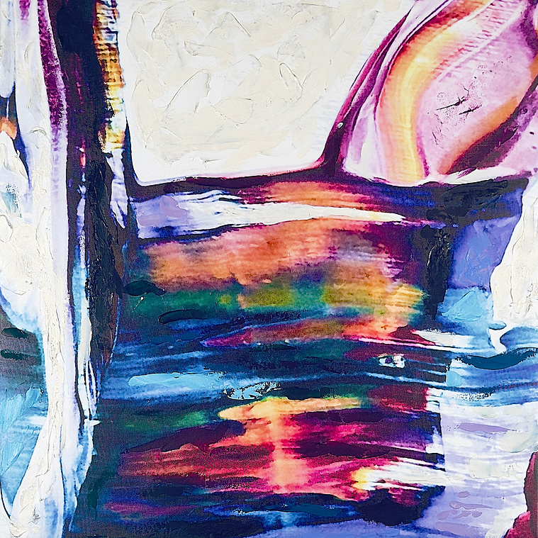 Justin Menendez - Juxtapositions (2025) - Horizontal layer abstract painting - Multi-color