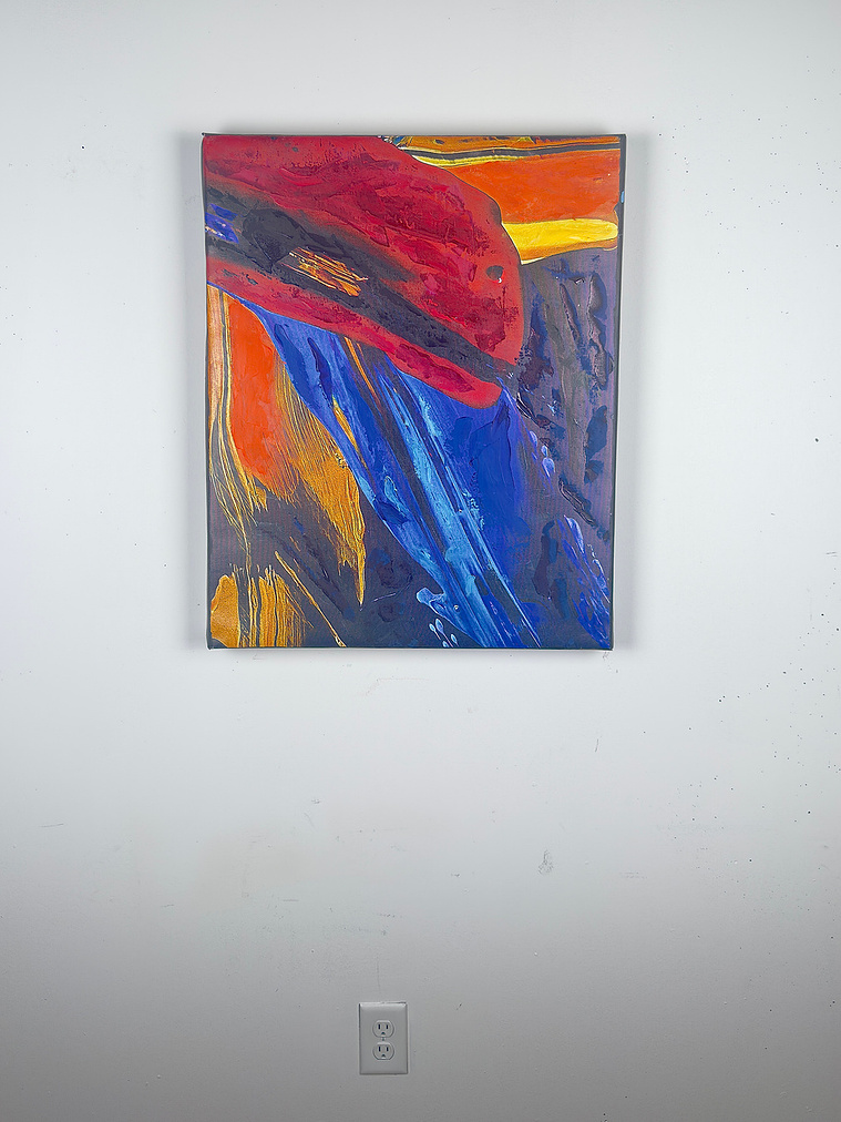 Justin Menendez - One Fish Two Fish Installation - 24x30 inch painting scale view