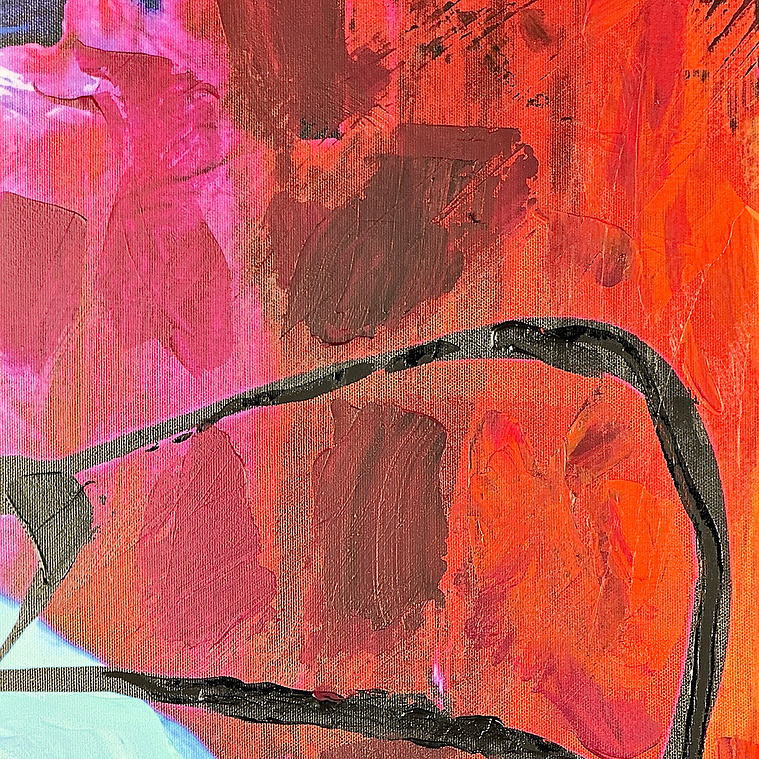 Justin Menendez - Fearless Provocateur Detail - Close up of brushwork and layers