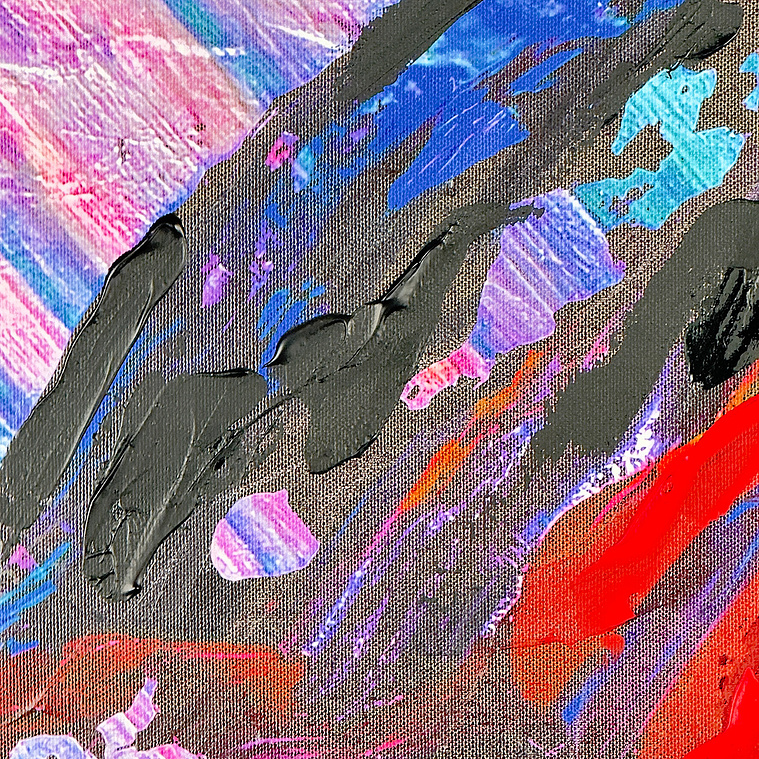 Justin Menendez - Schizoaffective Detail - Close up of heavy acrylic brushwork