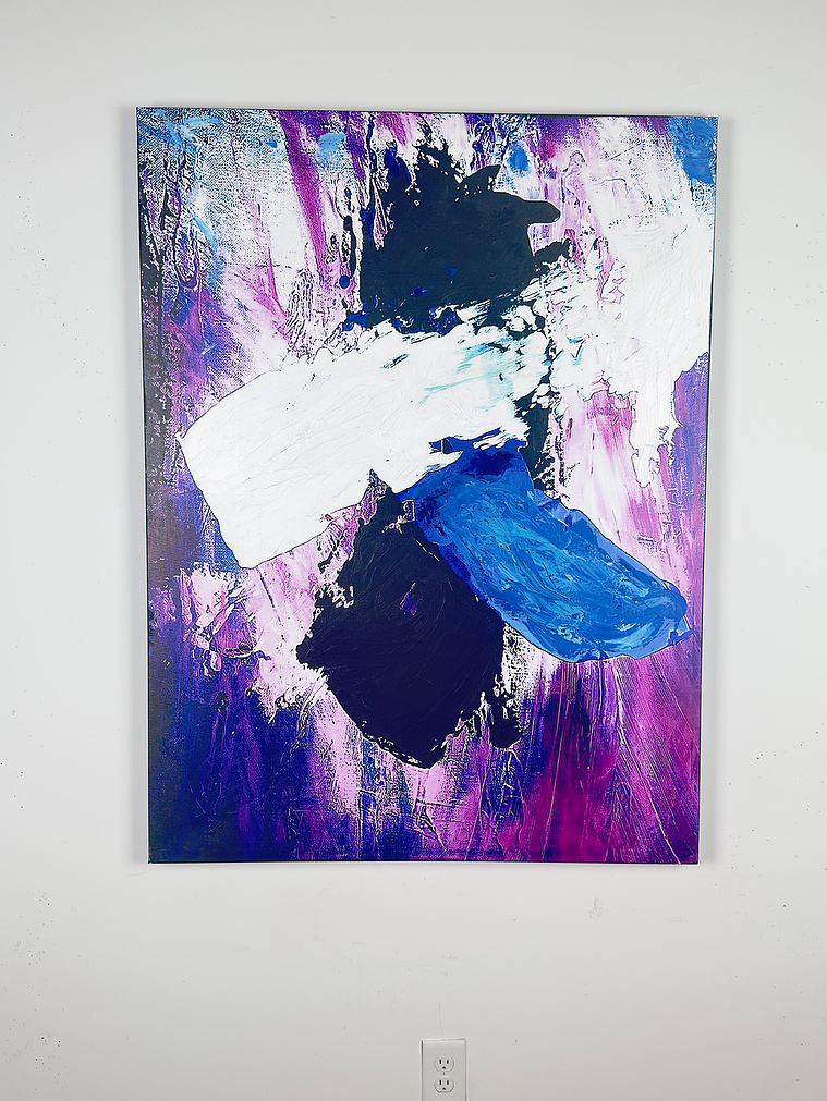Justin Menendez - Voices in the Dark Installation - 36x48 inch large format painting scale view