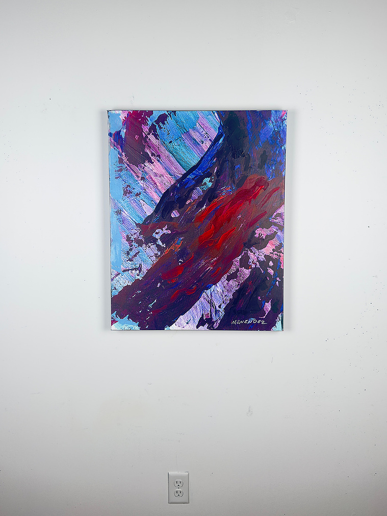 Justin Menendez - Schizoaffective Installation - 24x30 inch painting scale view