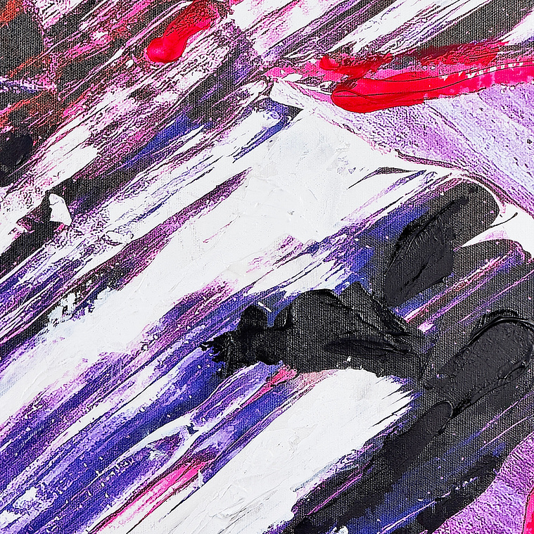 Justin Menendez - Android Fever Dream Detail - Close up of metallic and neon heavy paint layers