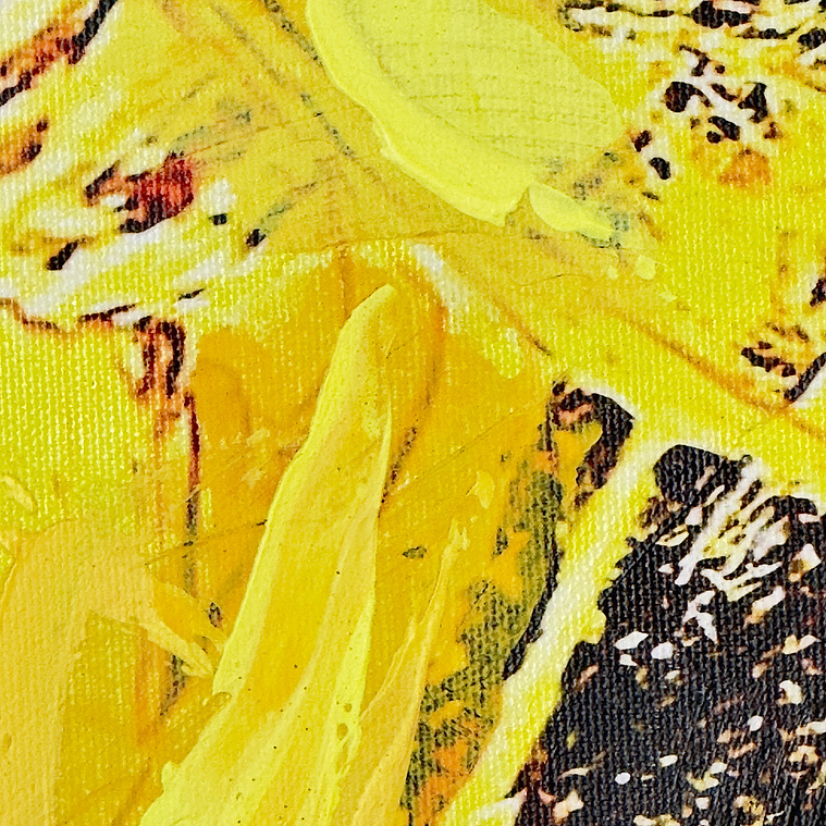 Justin Menendez - A Gilded Age Detail - Macro close up of thick yellow acrylic ridges