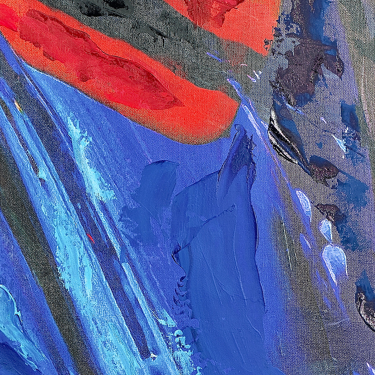 Justin Menendez - One Fish Two Fish Detail - Thick paint layering close up